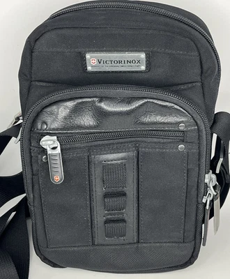 Victorinox Swiss Army Men’s Messenger Black Travel Crossbody Shoulder Bag - Image 1 of 4