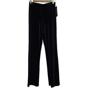 New Vintage Whimsigoth Goth Black Velvet Dress Stretch Pants Womens M - Picture 1 of 10