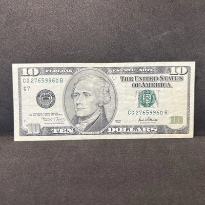 $10 Ten Dollar Bill Note Chicago 2001 series CG 27659960 B - Image 1 of 4