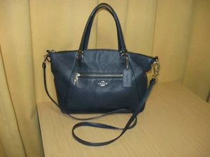 [Excellent+] Coach 34340 Navy Handbag Shoulder Bag 2way Crossbody From Japan - Picture 1 of 8