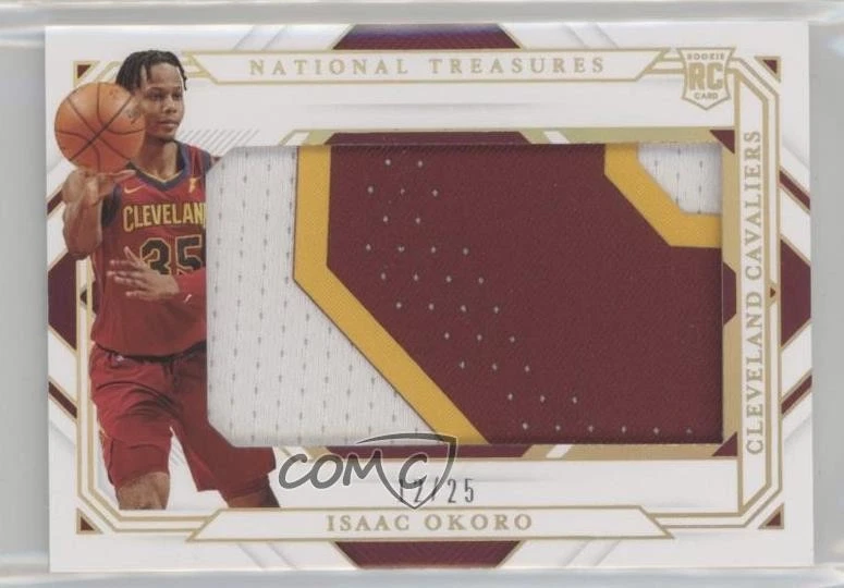 2020 Panini National Treasures Rookie Jumbo Materials Prime /25 Isaac Okoro RC - Image 1 of 2