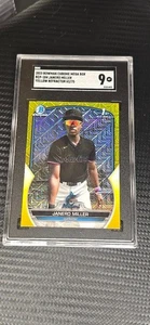 SGC 9 2023 Bowman Chrome Janero Miller 1st Bowman Yellow Mojo Refractor /75 - Bild 1 von 2