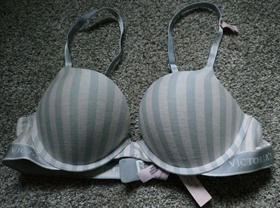 Новый с Ярлыками Victoria's Secret бомба добавить 2 чашки футболка с подкладкой бюстгальтер полоски 36A пуш-ап - Изображение 1 из 4