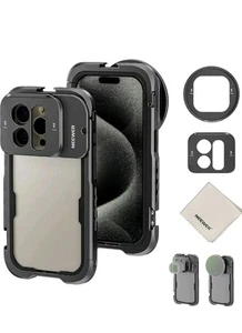 Neewer Aluminum Phone Cage Snap On 67mm Filter Adapter for iPhone 15 Pro PA023 - Photo 1 sur 5