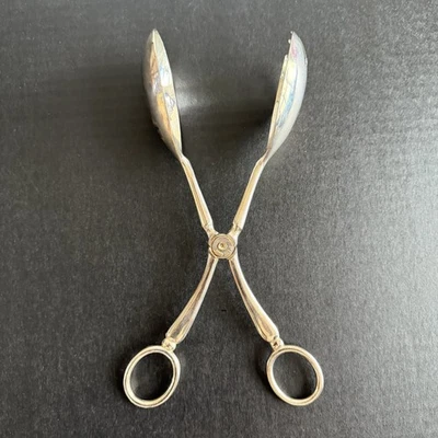 "De colección 10"" EP aleación de zinc sándwich pastelería ensalada tijera pinzas para servir, plateadas" Foto 1 de 4