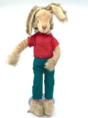 Muñeca GRANDE Schuco Boy Rabbit años 50 Mohair Bendy 50 cm 20 pulgadas chirrido identificación costura etiqueta de colección Foto 1 de 4