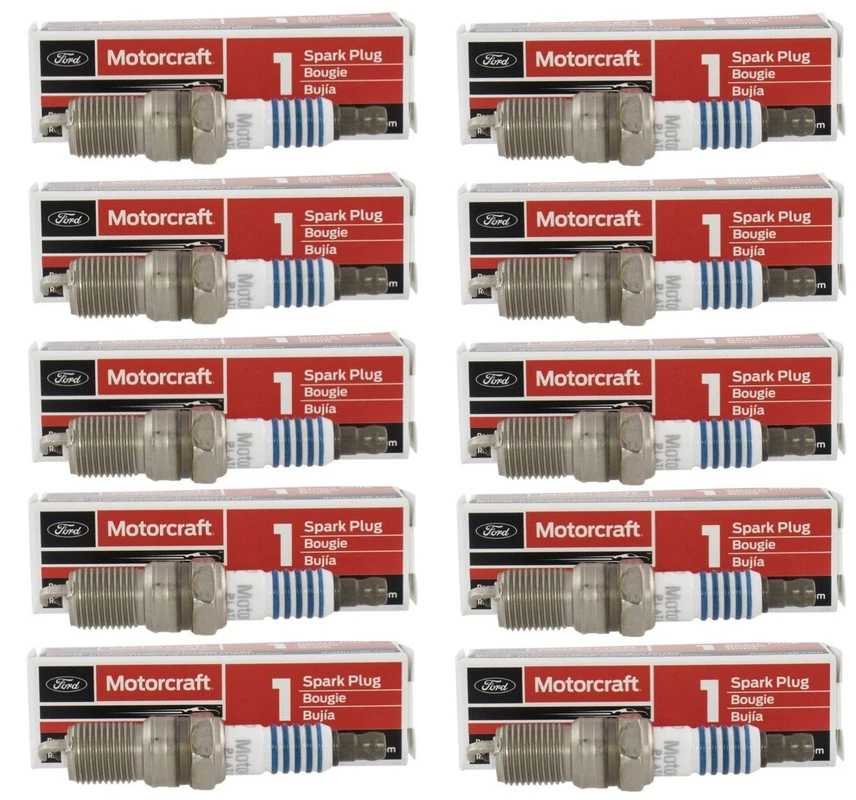 原始设备制造商 10 件正品白金火花塞适用于 2004 - 2008 年福特 E-350 Super Duty 6.8 L4 — 第 1/1 张图片