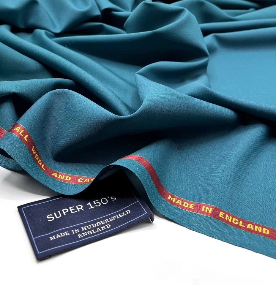 Teal Super 150s Wool & Cashmere Fabric Suiting Jackets Thobes , 3.50m x 1.50m - Image 1 of 4