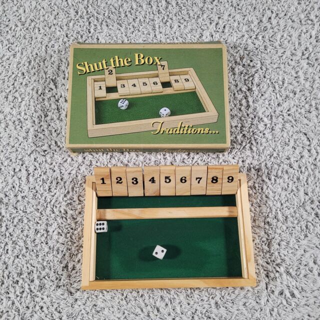 We Games 4 Player Shut The Box Jogo de tabuleiro de dados com tampa -  Madeira manchada