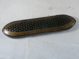 Brillenetui aus Pappmaché, Chinalack mit Goldbemalung, Napoleon III - Picture 1 of 2