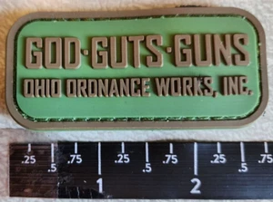 God Guts Guns Ohio Ordnance Works PVC Hook Loop Backing Morale Patch Shot Show - Picture 1 of 1
