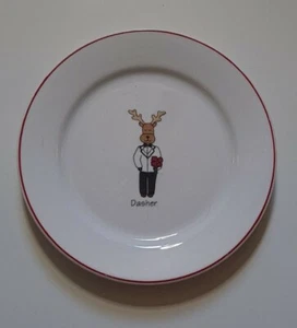 Rainbow Mountain SANTAS REINDEER Dessert Salad Plate DASHER - Picture 1 of 3