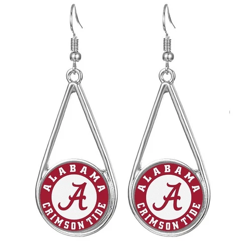 Alabama Crimson Tide Womens Silver Drop Dangle Earrings w Gift Pkg D29 Cover