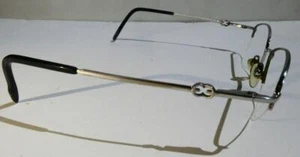 ESCADA VES520 COL.589 55-15 Eyeglasses Silver Oval Frames Italy - Picture 1 of 7