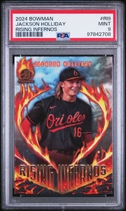 2024 Bowman #RI-9 JACKSON HOLLIDAY Rising Infernos Refractor SP - PSA 9 - Picture 1 of 2