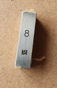 Bloque medidor métrico de precisión 8,00 mm. - Imagen 1 de 2