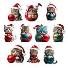 Christmas Cat Ornaments Xmas Hanging Decoration for Cat Lovers Xmas Tree