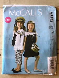 McCall's Pattern M6542 CL Size 6-7-8 Cardigan Top Dress Pants Hat Purse Uncut - Picture 1 of 2