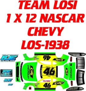 TEAM LOSI 1938 1X12 NASCAR COLE TRICKLE DOT DECAL WRAP KIT CHEVY BODY ONLY - Picture 1 of 1