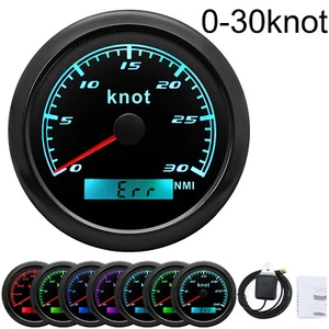 85mm Digital GPS Speedometer Gauge 0-30Knots 7 Colors For Car Motorcycle Boat - Picture 1 of 16