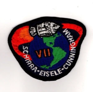 Parche Apolo VII, Schirra Eisele Cunningham, vintage de 3" de alto - Imagen 1 de 1