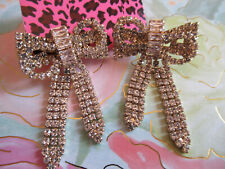 Betsey Johnson Gorgeous Bow Knot Crystal Rhinestone Earrings Nwt