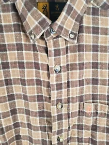 Browning Long Sleeve Button Down Thick Durable Flannel Shirt Mens Small Plaid - Picture 1 of 8