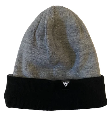 REEBOK Gorro Reversible Tejido Sombrero 2 Capas Negro Gris Talla Única Foto 1 de 3