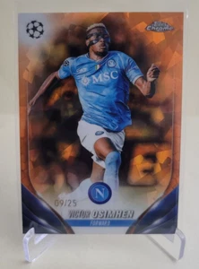 2023-24 Topps Chrome Sapphire UEFA Victor Osimhen Orange #58 Ser #09/25 Trikot # - Bild 1 von 2