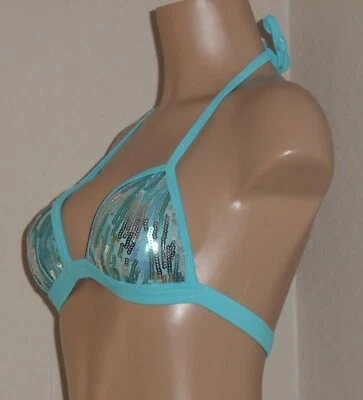 New Aqua Venus Sequin Bikini Top Size A - Image 1 of 3