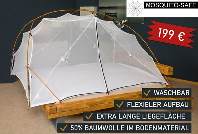 MOSQUITO-SAFE Moskitonetz mit Boden passend für Einzelbett sowie Doppelbett - Bild 1 von 4