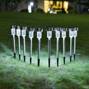 5/10PC Solar Power LED Stake Lights Patio Outdoor Garden Lawn Path Lamp Light UK - Picture 1 of 13