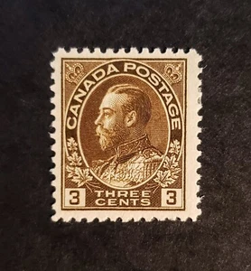 Stamps Canada Mint: Admiral #108--3c brown F-VF Mint very lightly hinged - Picture 1 of 1