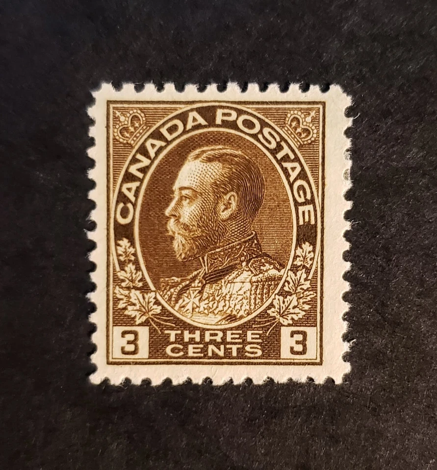 Stamps Canada Mint: Admiral #108--3c brown F-VF Mint very lightly hinged - Image 1 of 1