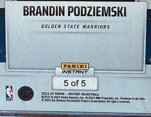 🔥#5/5🔥BRANDIN PODZIEMSKI 2023-24 Panini Instant Draft - RC Versicolor SEALED - Picture 1 of 3