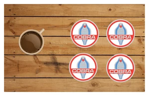 COBRA MUSTANG SNAKE CUSTOM HARDBOARD HOUSE BAR COASTER SET 4 - Picture 1 of 2