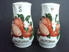 Pair Vintage California Orange Souvenir Salt And Pepper Shakers Japan W Stoppers