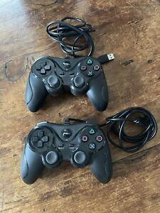 TTX Tech PC and PlayStation 3 PS3 USB Wired Controller Black Tested Lot Of 2