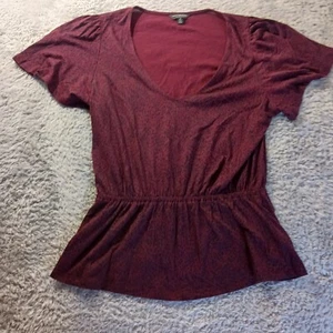 Top Lucky Brand Peplum Cuello en V Estampado Animal Boho Chic Festival Informal Para Mujer M - Imagen 1 de 8