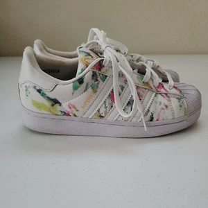 Adidas GX5409 Superstar Kids Girls Sneakers Shoes Casual Sz 1.5 - White - Picture 1 of 8