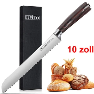 10zoll Brotmesser mit Wellenschliff Extra Scharfes Brotschneidemesser Brotmesser - Bild 1 von 13