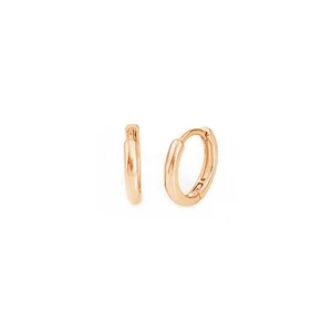 Pendientes Huggie Sleeper De Plata De Ley De 2mm Con Aro De 10mm En Oro Rosa - Imagen 1 de 6
