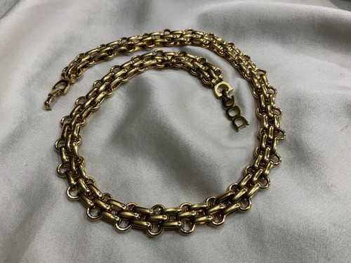 Autentica COLLANA GIROCOLLO VINTAGE CHRISTIAN DIOR TONO ORO BELLISSIMA