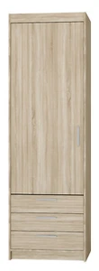 Tkmoebel Eintüriger Kleiderschrank mit Schubladen LENA 1D3S Sonoma-Eiche - Bild 1 von 4