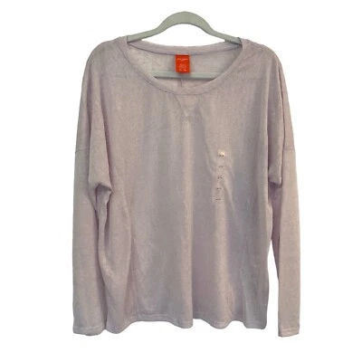 NUEVO Joe Fresh Active Wear Mujer Talla XL Rosa Claro Transparente Manga Larga Top Entrenamiento Foto 1 de 4