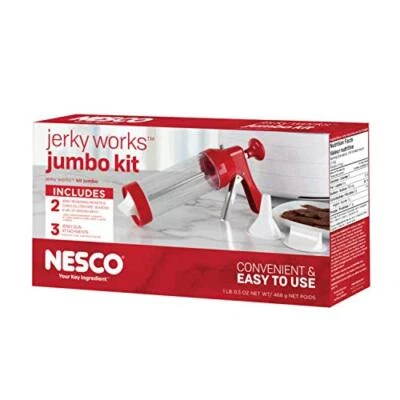 NESCO Jumbo Jerky Works Homemade Meat Beef Jerky Maker Gun Spices Seasoning Kit New