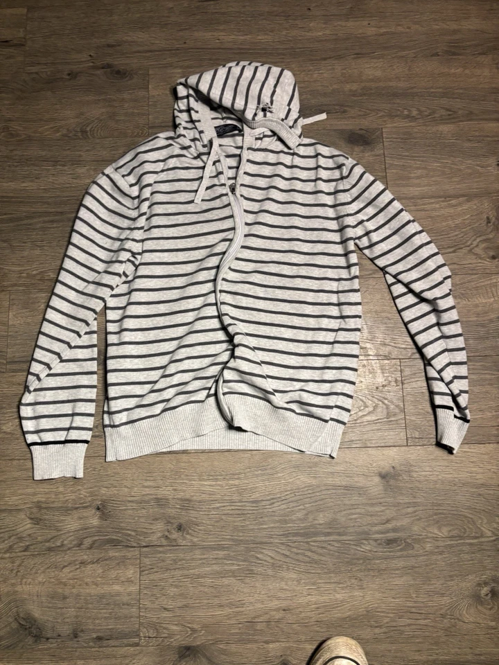 Sudadera con Capucha O’Neill De Colección Para Hombres XL Cremallera Completa Grunge Y2K Surf Gris Gráfico Línea Sherpa Foto 1 de 4