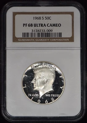 Medio dólar Kennedy 1968-S prueba 50c NGC PF68 ultra camafeo - ¡Subasta sin reserva! Foto 1 de 2