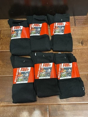 Lote de 6 pares de calcetines Pro Feet Multi Sport talla 10-13 para zapatos talla 8-12 negros nuevos con etiquetas Foto 1 de 4