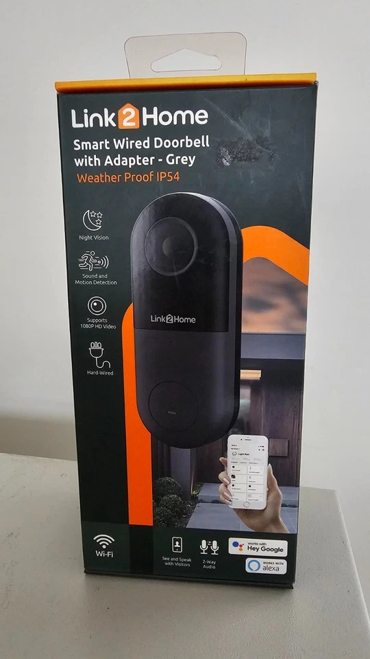 Link2Home Weatherproof (ip54) Smart Wired Doorbell Lthbellw